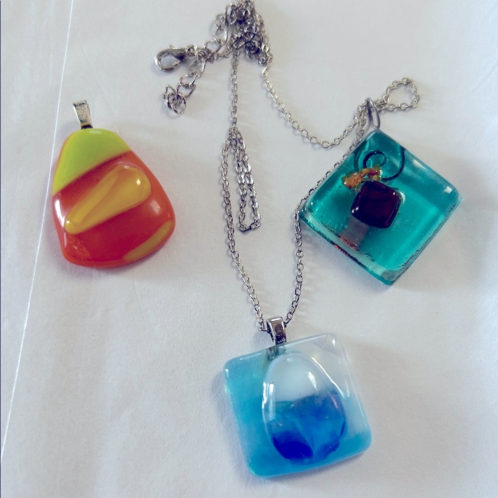 Colorful Glass Pendant Necklaces